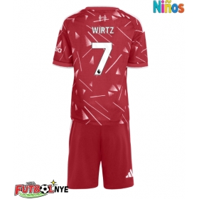 Camiseta Liverpool Florian Wirtz #7 Primera Equipación para niños 2026-27 manga corta (+ pantalones cortos)